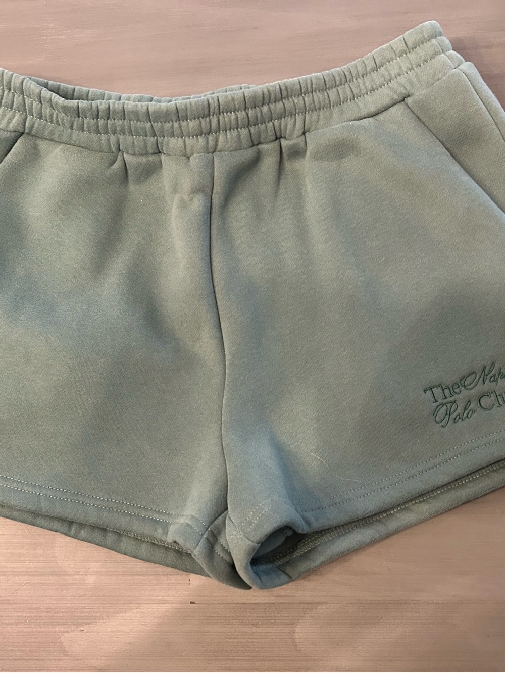 Sage Green Athletic Shorts with Elastic Waistband